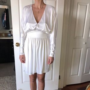 Halston Heritage white low-cut mini dress